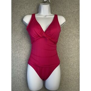 Lauren Ralph Lauren Pink One-Piece Swimsuit Size 4 Twist Front Tummy Control